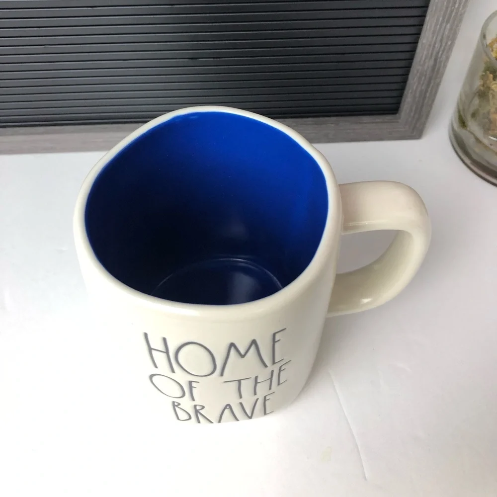©️ NEW Rae Dunn HOME OF THE BRAVE mug - Picture 3 of 10
